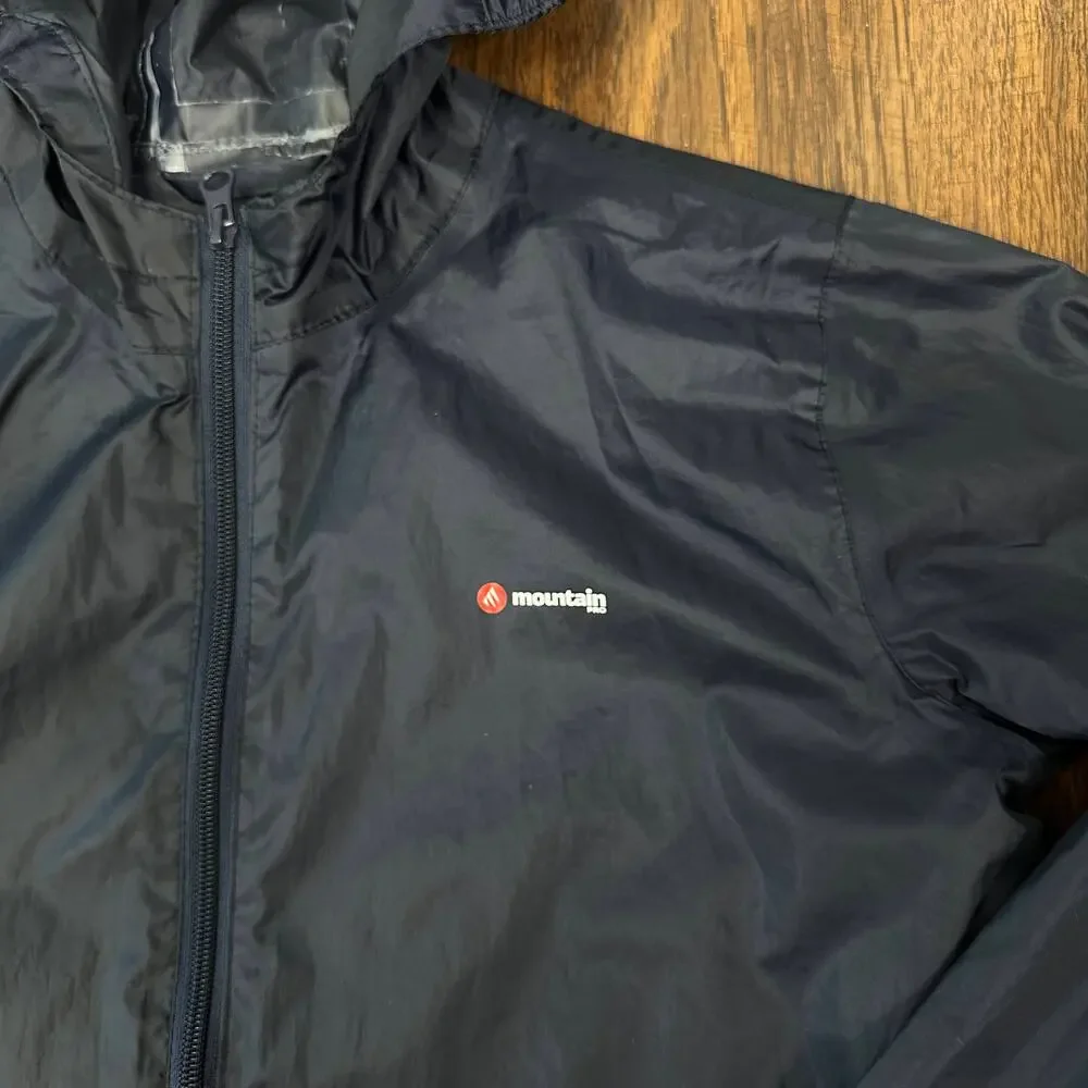 Mountain Pro Jacket Navy Hooded Zip Front Youth 12 Montana Rain Shell Gorpcore